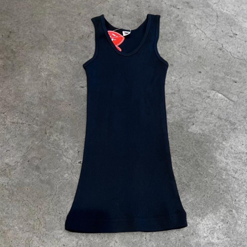 y2k deadstock black ribbed tight fitting tank top small